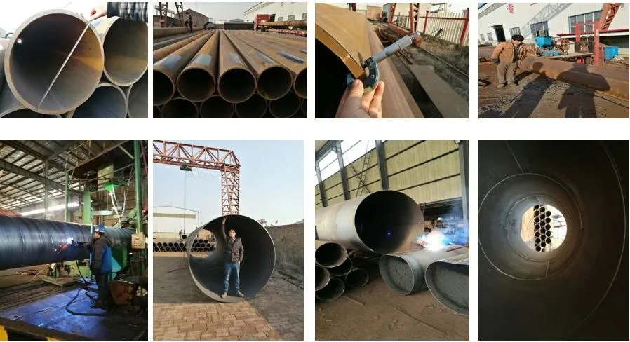 3PE External Coating SSAW Anti-Corrosion Spiral Welded Steel Pipes for Water Transportation