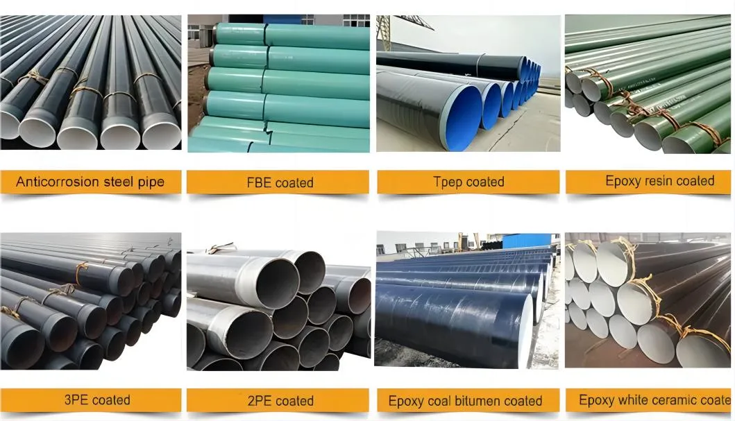 3PE Coating Anti-Corrosion LSAW/SSAW/ERW Spiral Steel Pipe for Underground Petro Gas Drinking Water Line Pipe