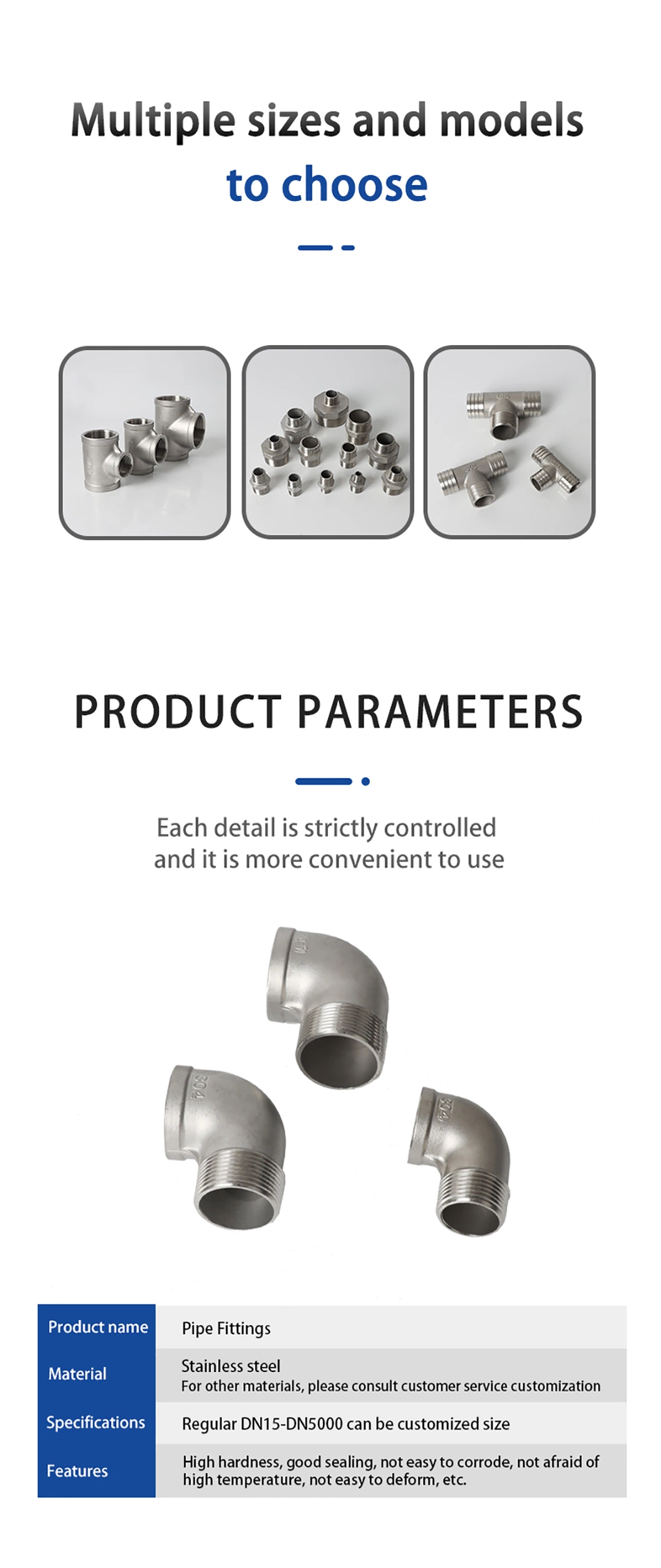 Stainless Steel Welded Pipe Fitting Lr 90 Degree Elbow