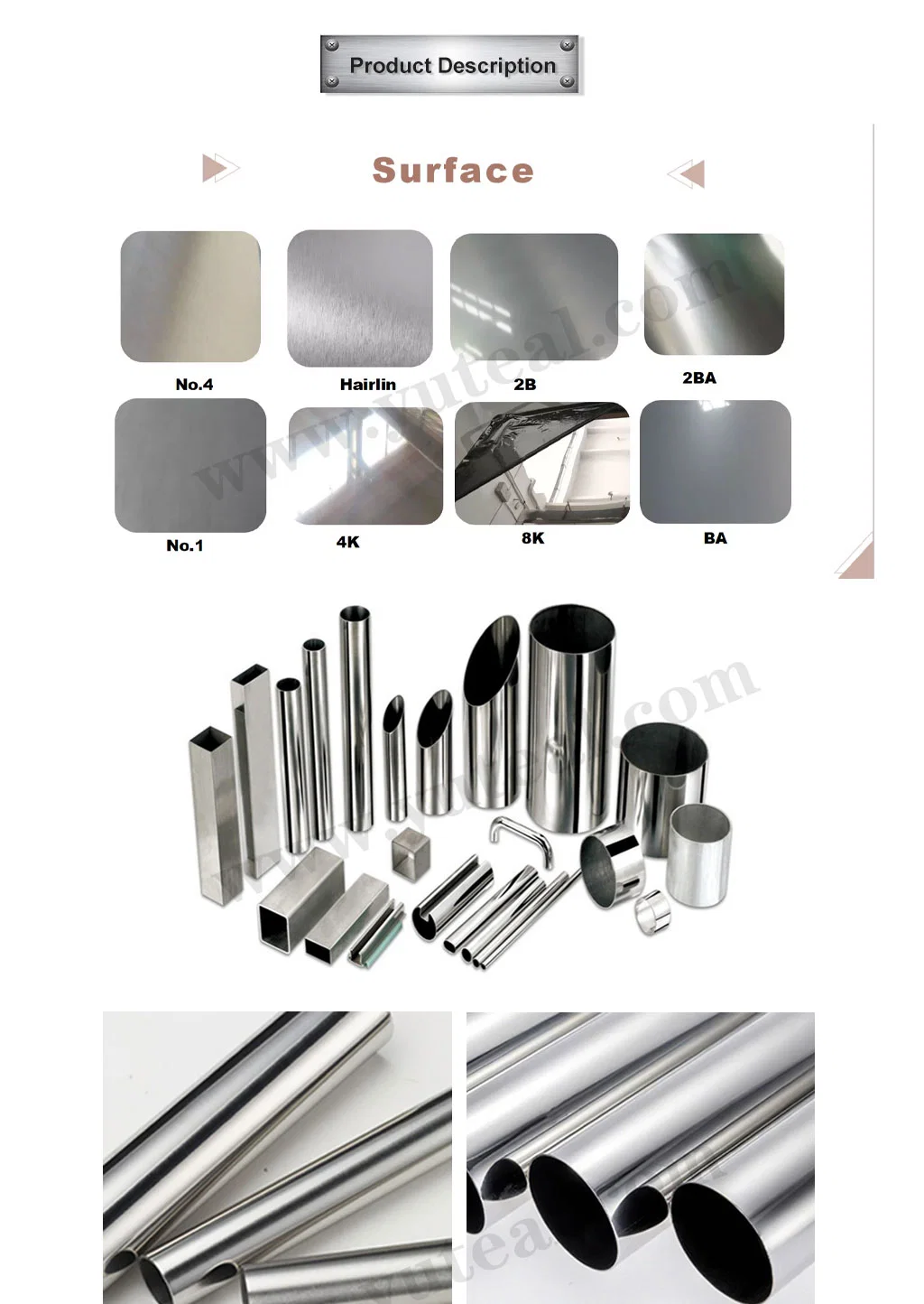Decorative 201 304 316 430 Round Square Color Stainless Steel Tube