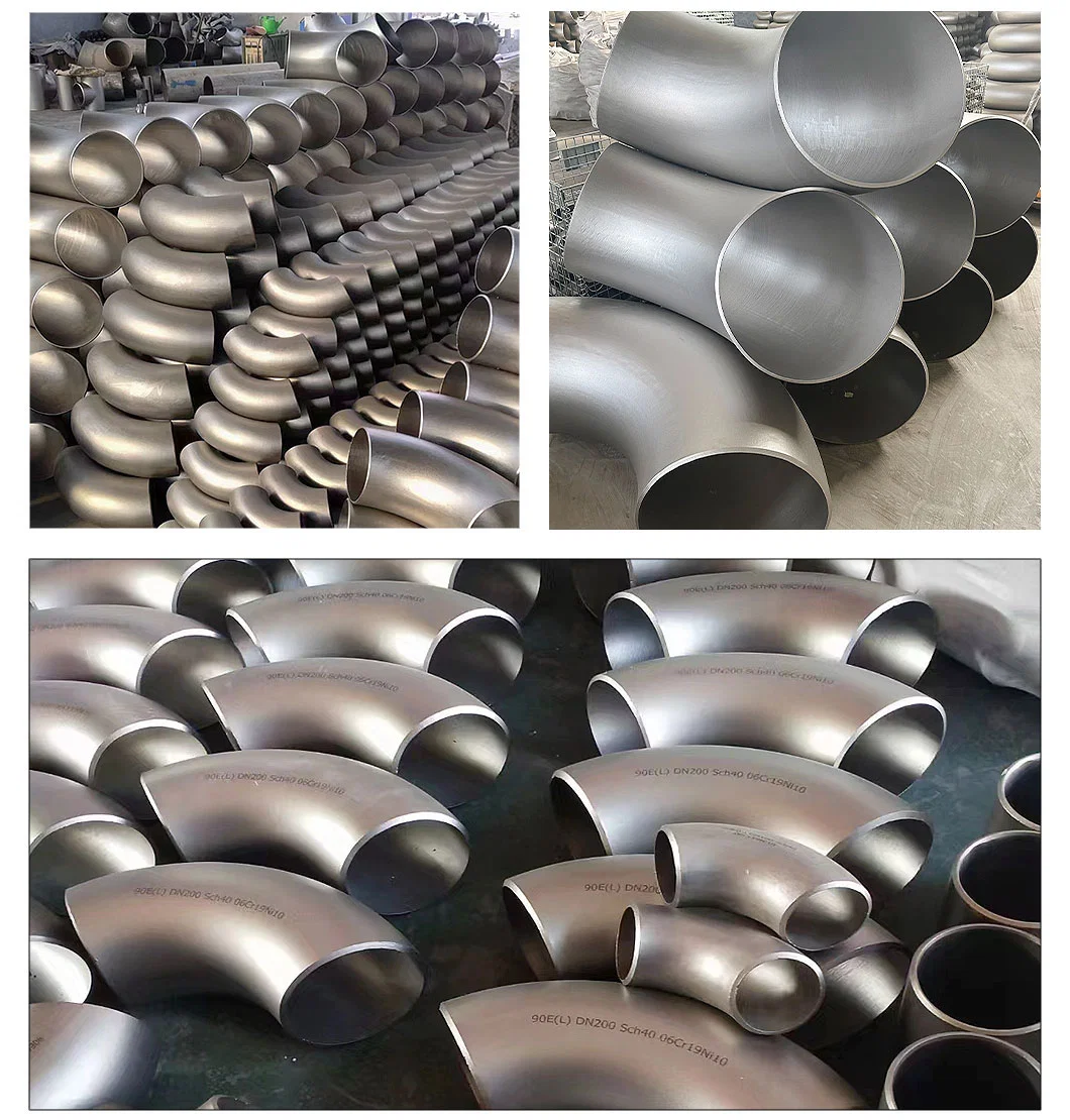 Malleable ANSI Carbon/Stainless/Nickel-Alloy/Forged 45/90/180-Degree Sch40 Thread Pipe-Fitting Butt-Welded Black Seamless Tee/Socket/Crosses/Bends/Union Elbow