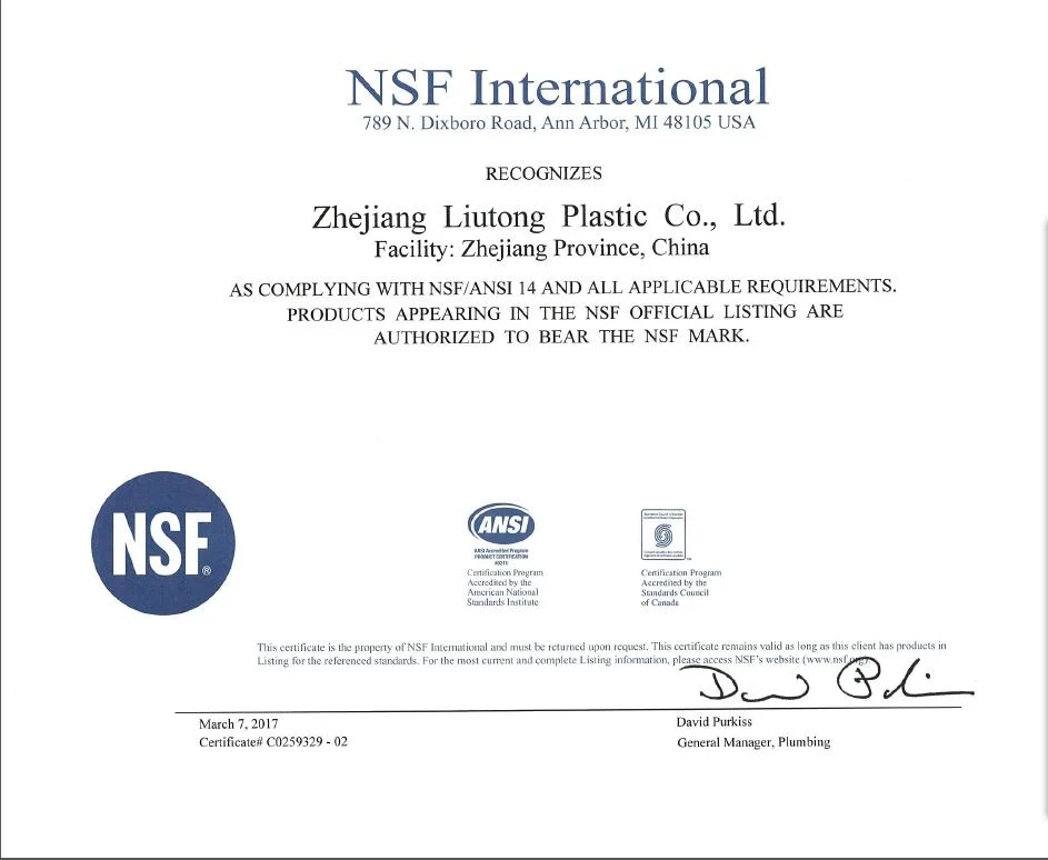 ASTM D2665 Standard for Dwv Drain Water PVC Equal Tee with NSF Certificate