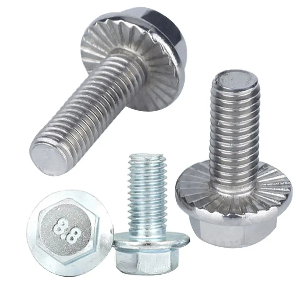 Outer Groove Hexagonal Phillips Tornillo Fasteners with Flange and Washer