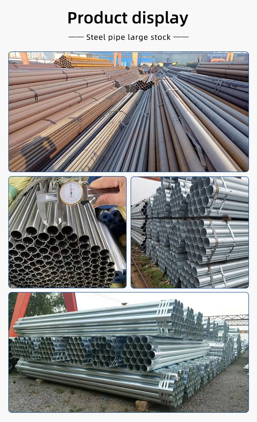 1 Inch Black Steel Pipe ERW Pipe Tube Sizes 200mm Round Steel Pipes