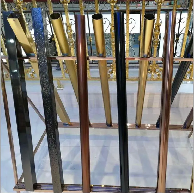 High Quality Mirror Finished 304 Stainless Steel Pipe Rose Gold Stainless Steel Rectangular Color Tube