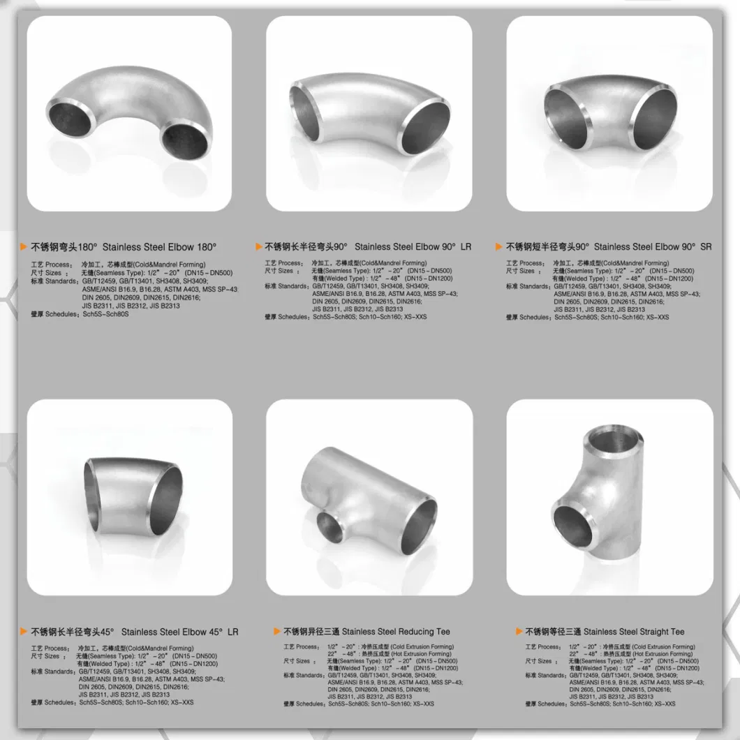 Stainless Steel Sch 40s Welded 90 Degree Pipe Elbow Pipe Fittings Reducer Eccentric Tube Reducer with Pickling