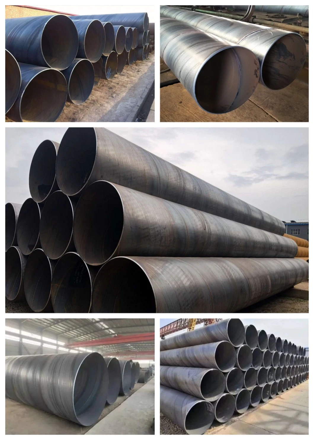 Hot Sales BS En GB SSAW ASTM A252 Spiral Welded Pipe Black Steel Pipe ERW Pipe Spiral Welded Pipe Welded Carbon Steel Pipe
