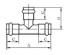 Stainless Steel Plumbling Fitting Equal Tee for Water Supply