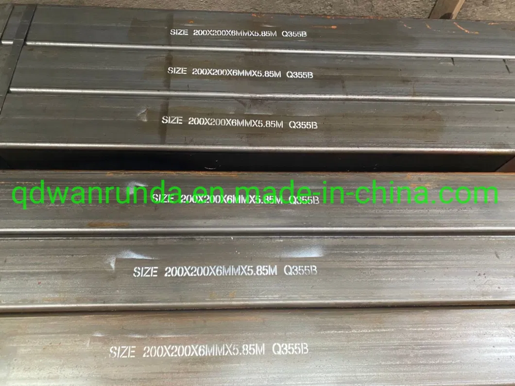 Square Steel Hollow Section Material Q355b Size 200X200X6mm X Length 5850mm Anti-Rust Oiled Surface