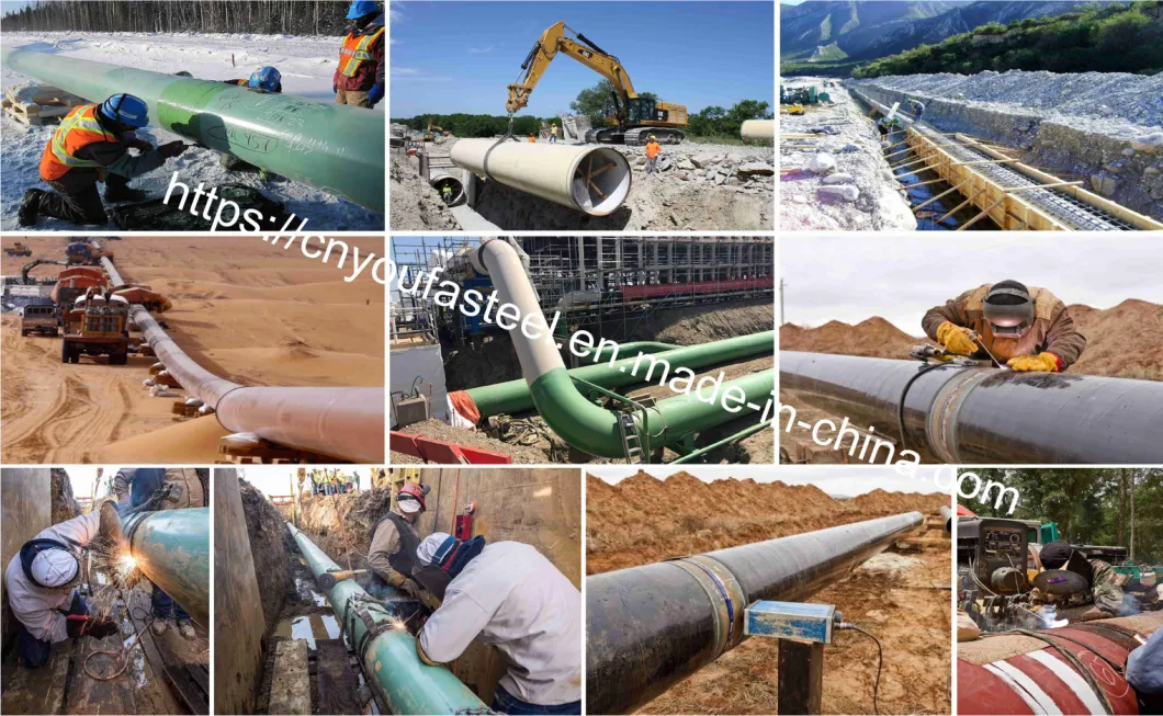 API 5L Grade X-42 X-46 Ms 3lpe Coated Steel Line Pipes LSAW X-42 Steel Line Pipe