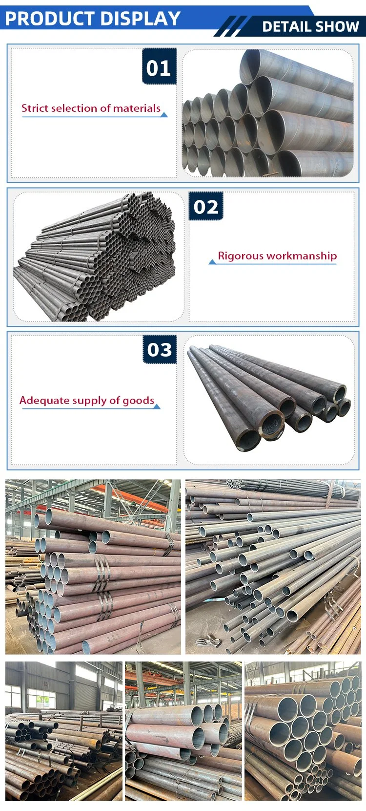 ASTM A106/A53/A192 Gr. B A106b ERW/SSAW/LSAW Mild Hot/Cold Rolled Carbon Seamless Pipe