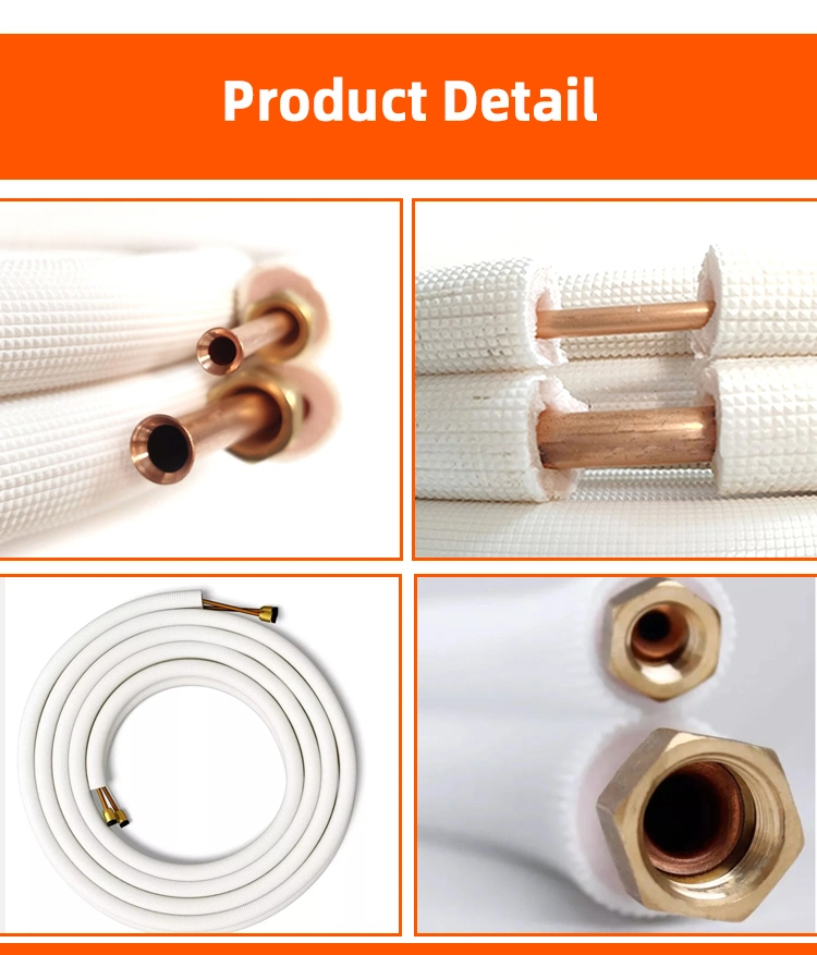 Refrigeration Parts Air Conditioning Connection Rubber HVAC Line Sets Air Conditioner Insulated Tube Copper Pipe