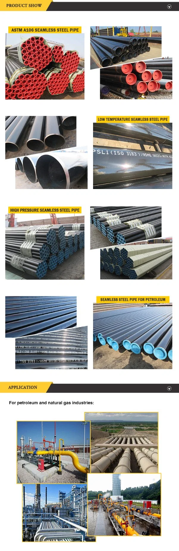 API 5L Psl1/ Psl2 Seamless Carbon Steel Pipe (Black SMLS TUBE for Oil and Gas Pipeline) Grade B X42 X52, X60, X65, X70, X80 Sch40 Schxs Std China