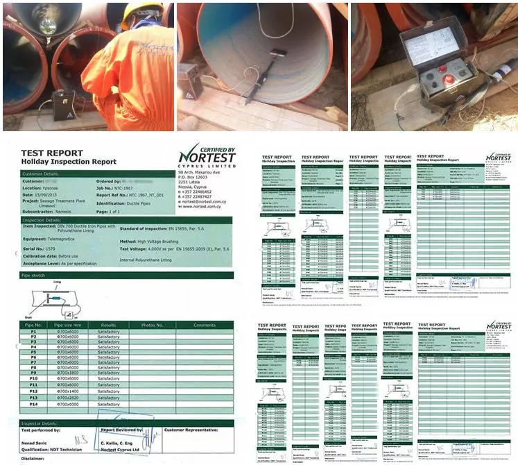 China Black Bitumen Coated Paint Class K7 K8 K9 K10 Ductile Iron Casting Pipe for Drinking Water