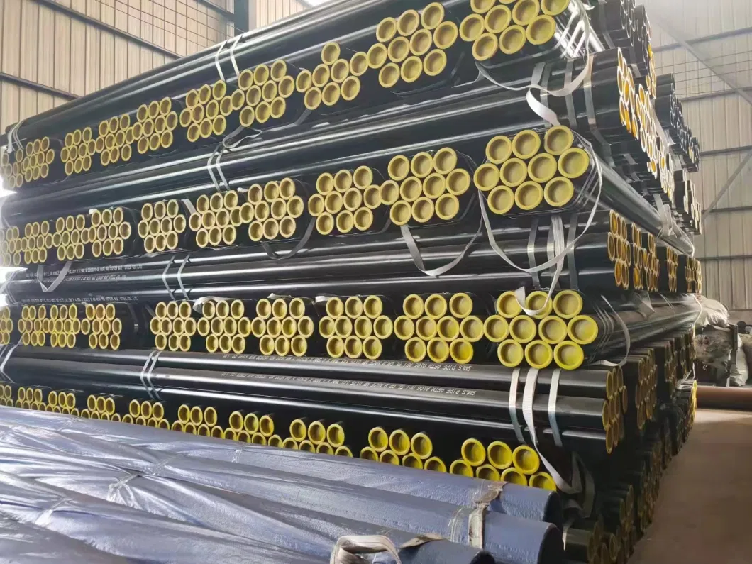 Seamless Pipe Factory Supply API 5L ASTM A106 A53 Grade B Sch40 Oil and Gas Pipeline Hot Rolled Carbon Steel Pipe Black Iron Round Seamless Steel Pipe