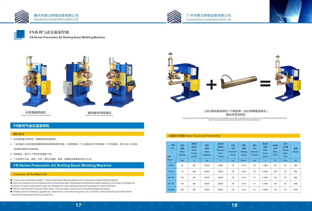 Longitudinal AC Rolling Seam Welding Machine for Steel Drum