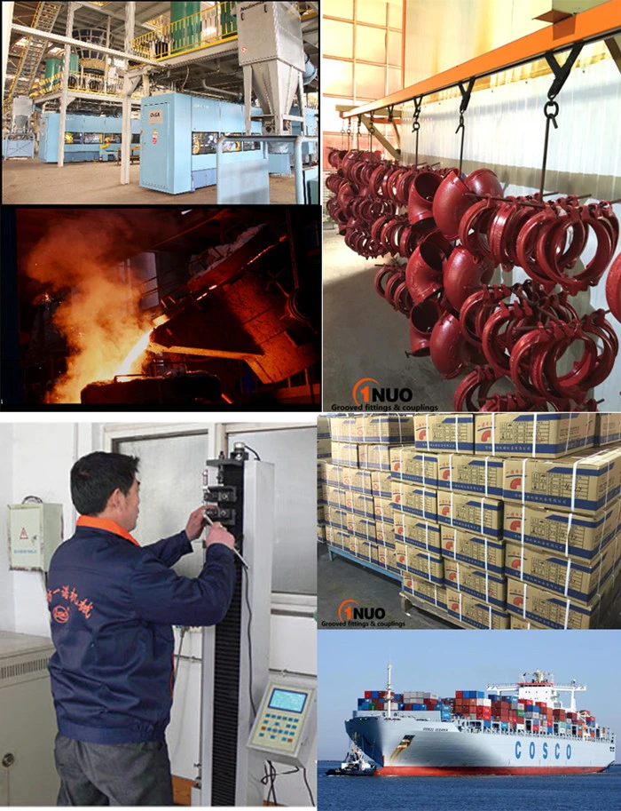 Fire Fighting Grooved Rigid / Flexible Couplings and Fittings Mechanical Tee/Elbow/Cross/Flange/Reducer/Cap/Reducing Tee