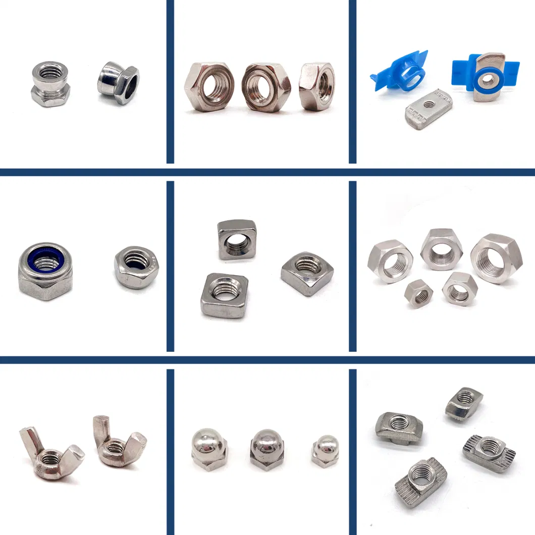 Factory Direct DIN Standard SS304 SS316 A2-70 A4-80 M2-M30 Stainless Steel Hex Flange Lock Nut Hexagonal Nuts with Serrated Flange