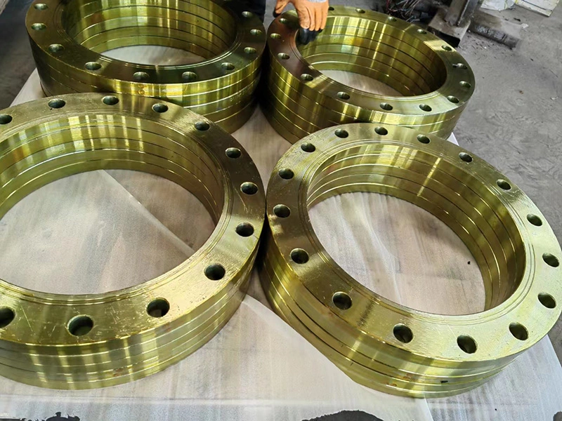 Industrial Pipe Fitting Gold Color Plating JIS 10K Carbon Steel Flange