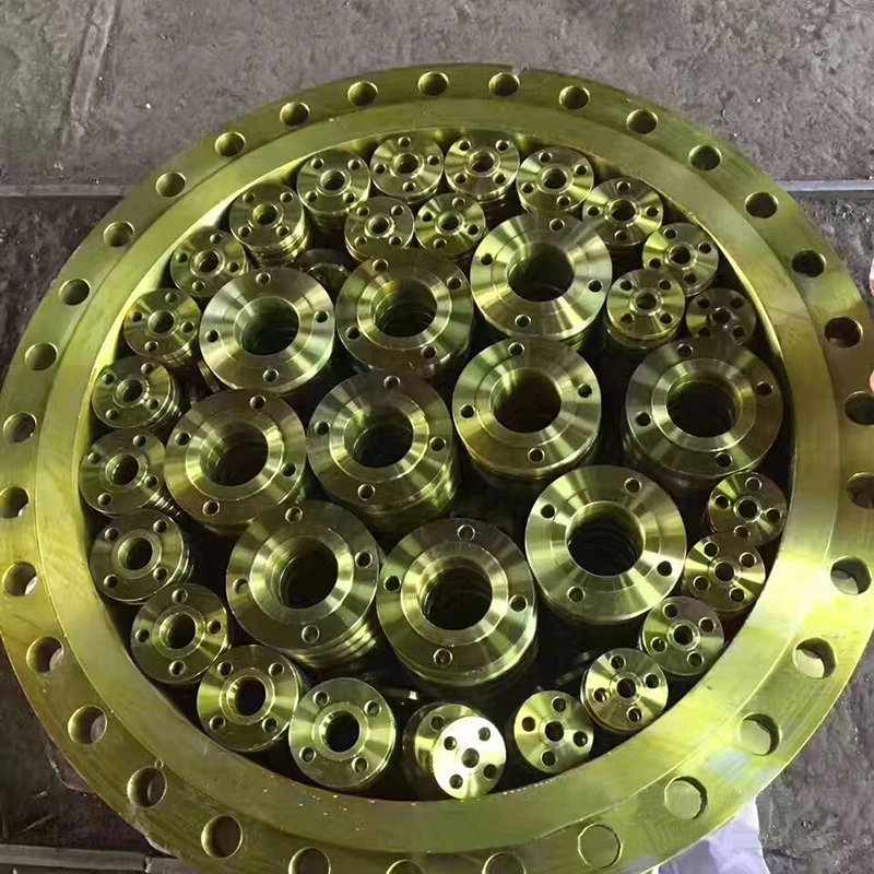 Industrial Pipe Fitting Gold Color Plating JIS 10K Carbon Steel Flange