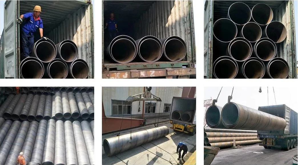 ASTM A252 Q235 Ss400 S235jr ERW Round Carbon Steel ERW Spiral Welded Pipe Carbon Welded Seamless Spiral Steel Pipe for Oil