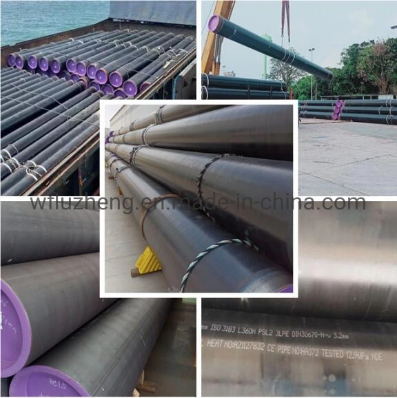 API 5L X70 X65 X60 X52 LSAW Pipe 3PE, Large Diameter LSAW Carbon Steel Pipe Used for Piling