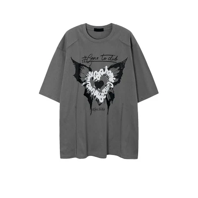  Diseño de los hombres corazón impresión fuera de tamaño Calle nicho pareja de los mismos Ins Camiseta de manga corta