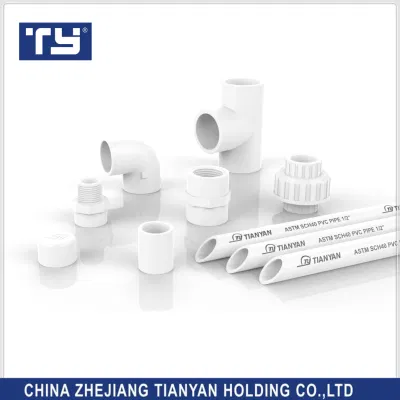  Ty Brands Todos los tamaños de tubería de suministro de agua de PVC/plástico estándar ASTM Sch40 Sch80.