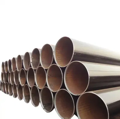  API 5L Ape 3PE Q235 Q345 St37 St52 Circular de carbono Sección transversal Negro Painted Spiral Steelin Pipe for Construction Machine Estructura