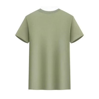 260g 32 de hilo doble Uniqlo mismo cuello redondo Multifunctional de manga corta Camiseta