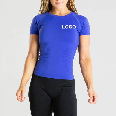 Slim Fit Logotipo personalizado camisetas deportivas integradas para la Mujer