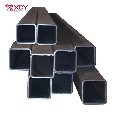 MS tubo cuadrado de acero al carbono de sección hueca negra 50X50 Metal Tubería MS de hierro negro