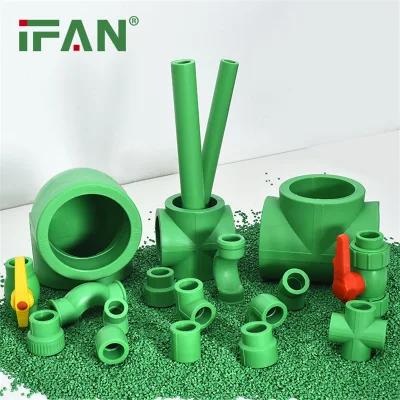 Ifan fábrica de plástico todo tipo de materiales de fontanería 20-110mm PPR Polipropileno accesorios de tubería