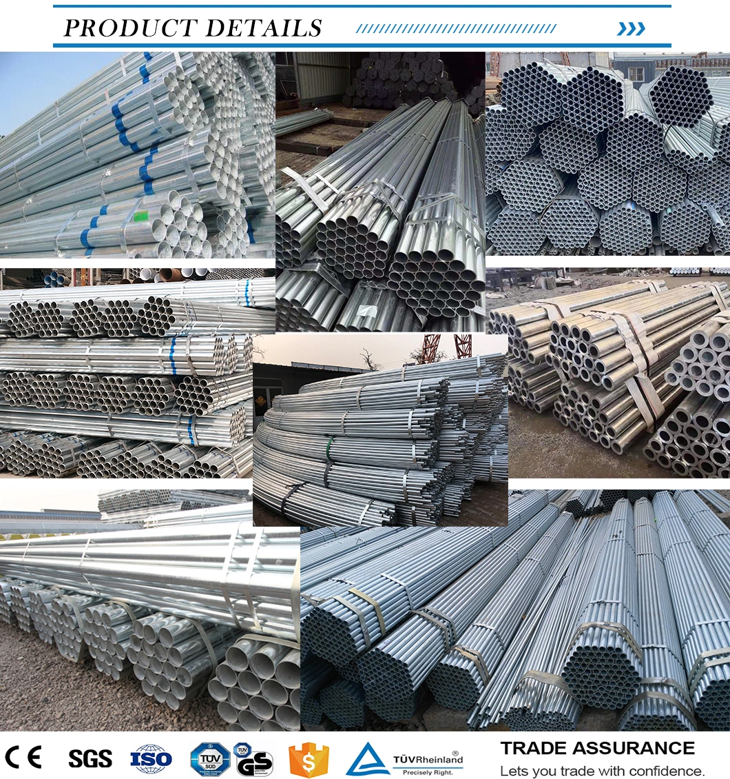 Factory Direct Supply ASTM, DIN, JIS, BS, API 5L, API 5CT, ASTM A53, A252 Pre-Galvanized Hot-DIP Galvanized Gi/Gl Galvalume Round Pipe