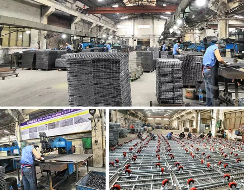 Tianjin Factory Welded Industrial Warehouse Metal Wire Storage Cage with Wheels