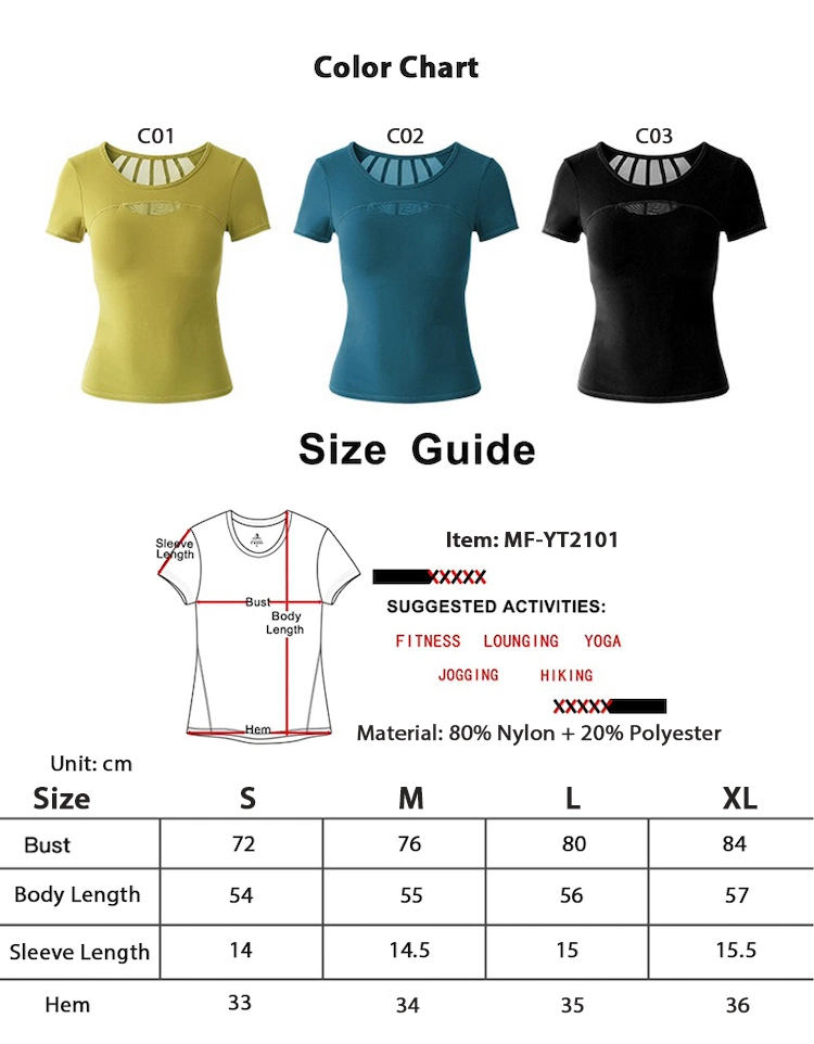 Black Women Sports T-Shirts Short Sleeve Top Tees with Mesh Back, Customized Logo OEM ODM Gym Training Slim Fit Running Fitness T Shirts, Sportswear for Ladies