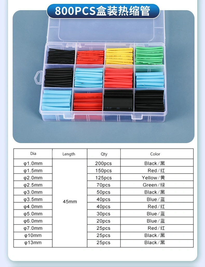 Hot Sale Wire Cable Insulated Polyolefin Heat Shrink Tubing Kit