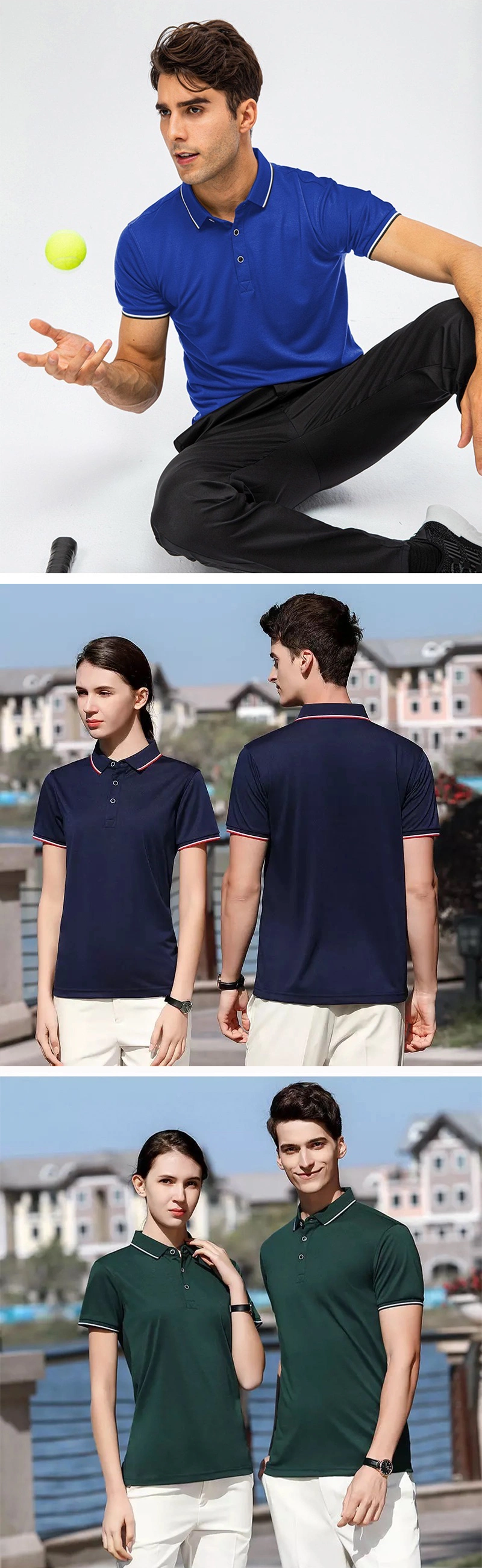 Quick Dry Golf Clothes Collar T-Shirts Private Label Unisex Polo Tees