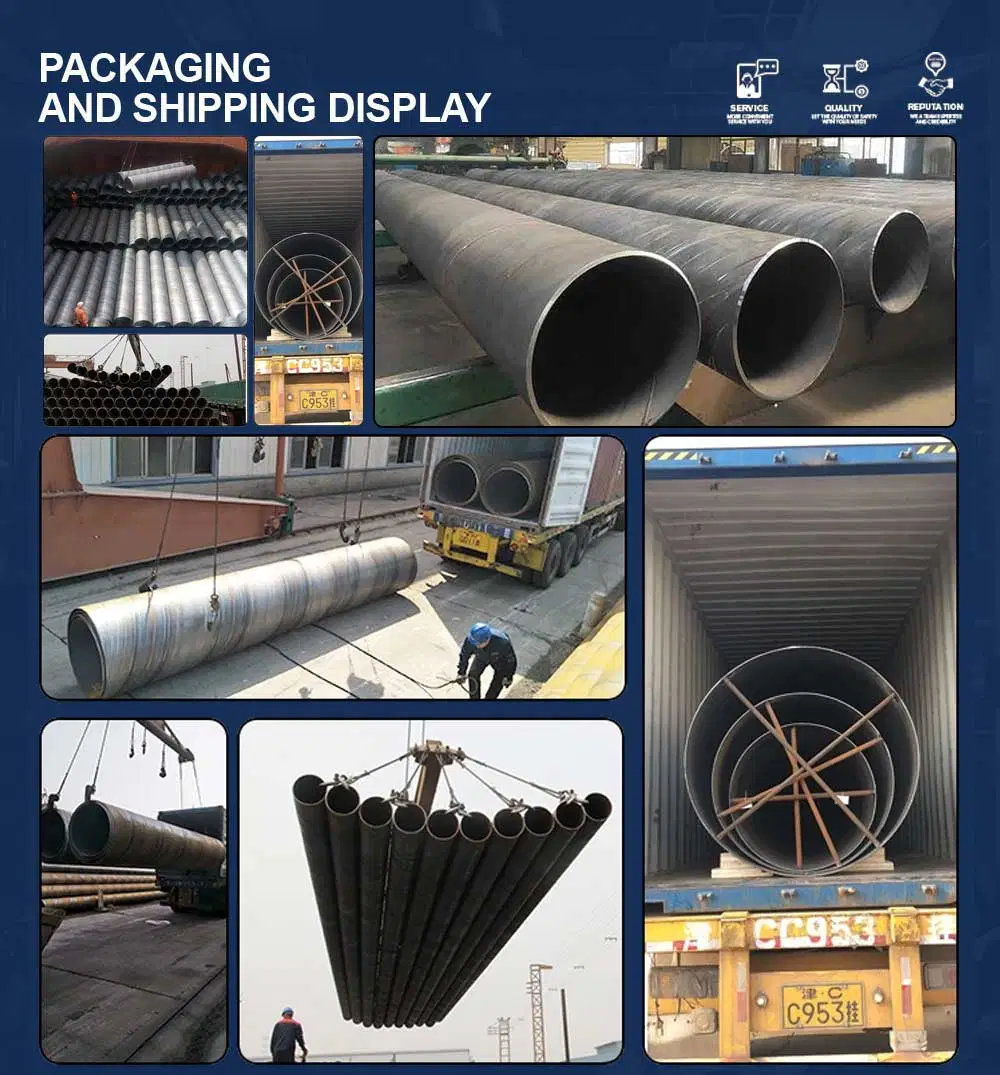 API5l X42/X52/X65/X70 Carbon Steel ERW / SSAW / LSAW Big Diameter Spiral Welded Steel Pipe