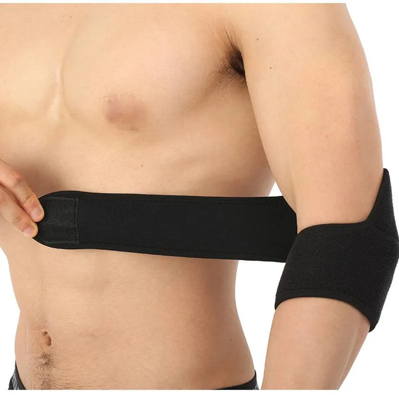 Elbow Protection with Adjustable Straps, Neoprene Fabric and Breathable Compression Brace Support for Sprains, Arthritis, Tendonitis Joints Pain Relief Esg13004