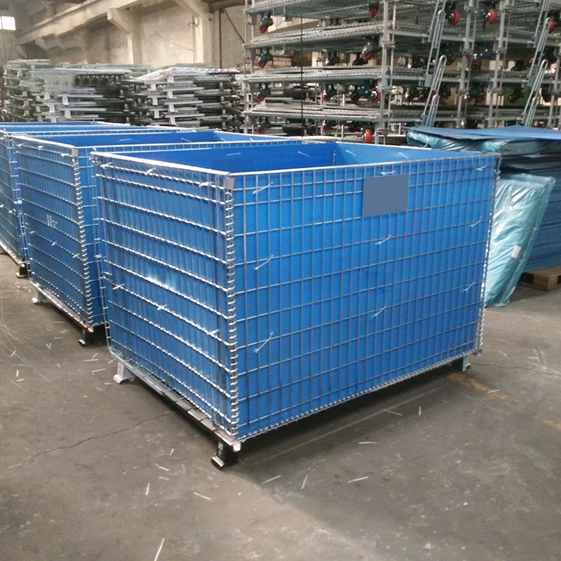 Good Quality Steel Material Foldable Lockable Metal Wire Mesh Storage Cage