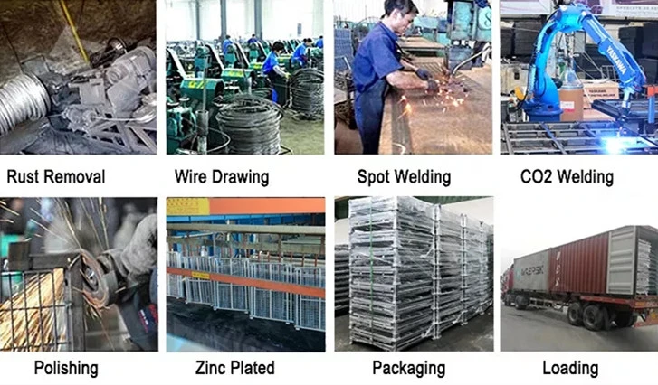 Tianjin Factory Welded Industrial Warehouse Metal Wire Storage Cage with Wheels