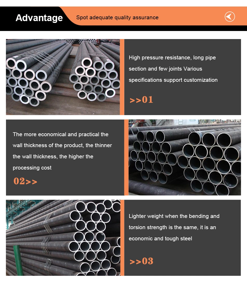 Sch40 DN15 Q235B Q355b API 5L Q345b Chromoly Carbon Black Thick Wall Large Diameter Cold Drawn Steel Seamless Tube/Pipe