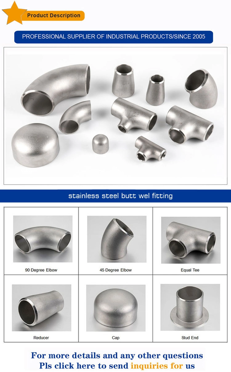 Jie Te Pipe SUS304 Seamless Elbow Butt-Weld 90 45 Degree Stainless Steel