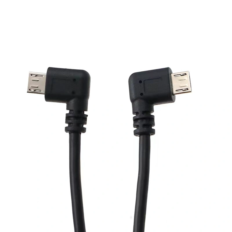 Right/Left Angle Micro USB 2.0 Type B 5p Male High Speed Double Elbow 90 Degree