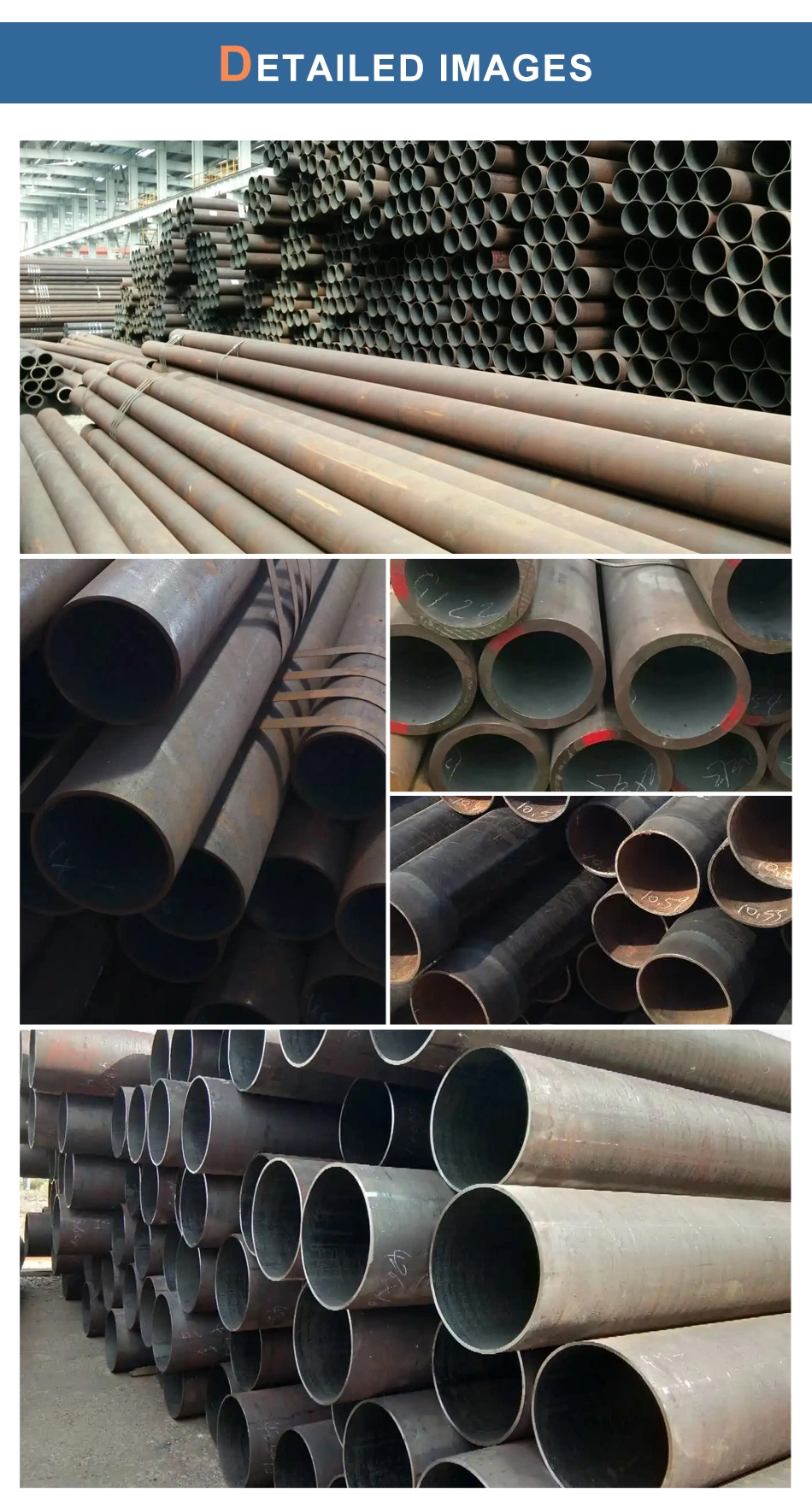 Sch40 DN15 Q235B Q355b API 5L Q345b Chromoly Carbon Black Thick Wall Large Diameter Cold Drawn Steel Seamless Tube/Pipe