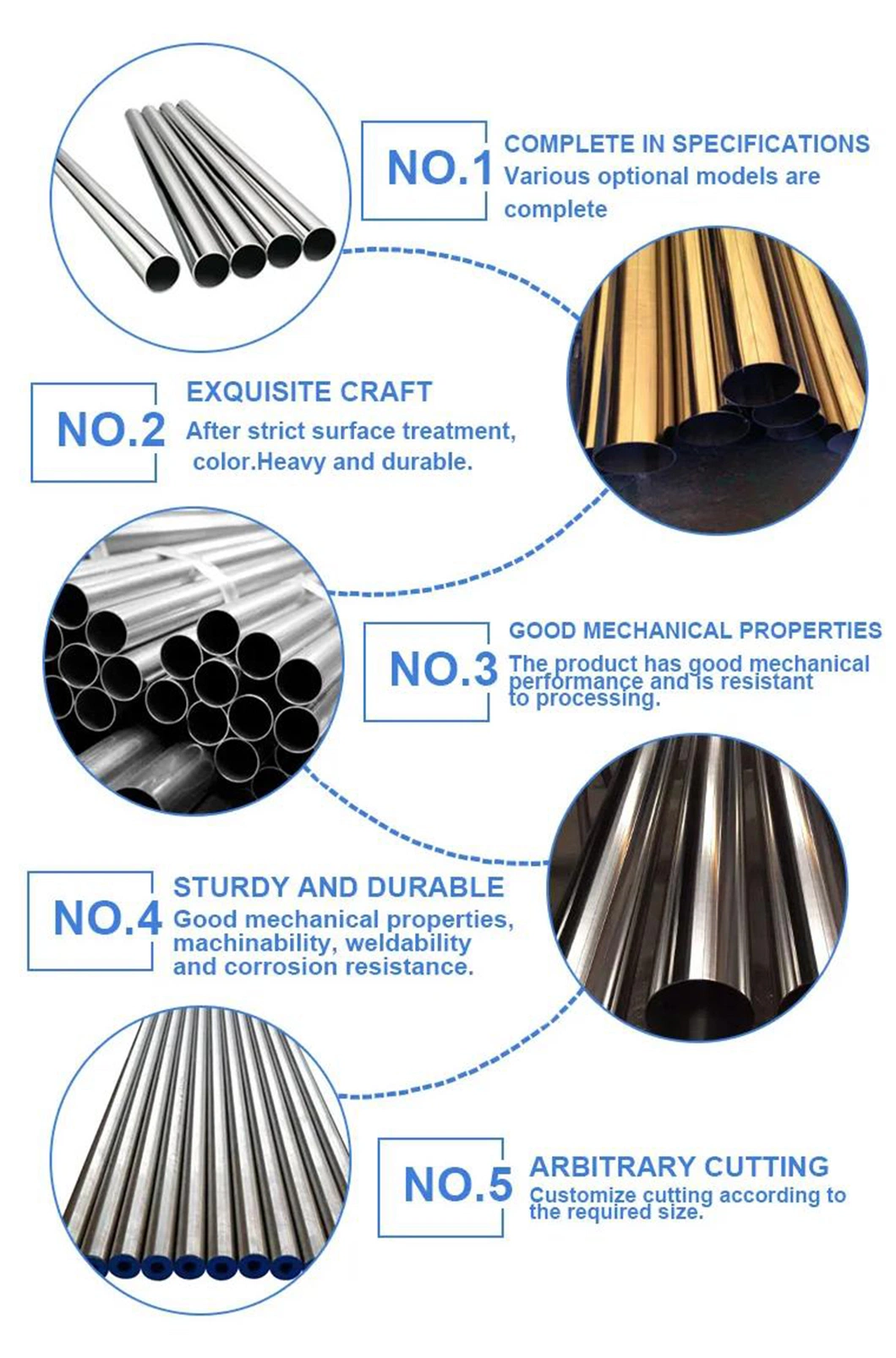 Cold Rolled/Hot Rolled/Bright ASTM AISI JIS 201 202 2205 304 316L 310S 410 430stainless Steel Pipe/Stainless Steel Square Tube/Stainless Steel Welded Pipe