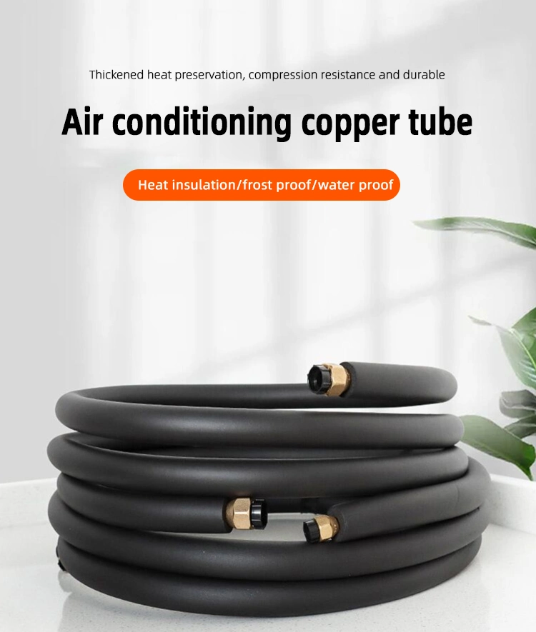 Refrigeration Parts Air Conditioning Connection Rubber HVAC Line Sets Air Conditioner Insulated Tube Copper Pipe