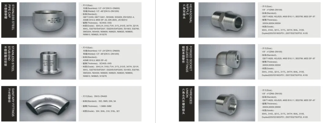 SUS304 316 Pipe Fittings Stainless Steel Elbow Butt-Weld Fittings Bw Lr Long Radius 90 Degree Sch10 Sch40 Seamless Ss Elbow