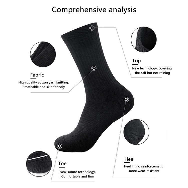 Aibort Customized Socks Basketball Socks Thickened Towel Bottom Wear-Resistant Sports Socks Non Slip Breathable Heat Rise MID Tube Socks